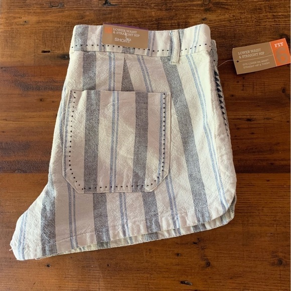 Mossimo Chambray Denim Striped Cotton Lightweight Shorts Sz 11 - Picture 5 of 9